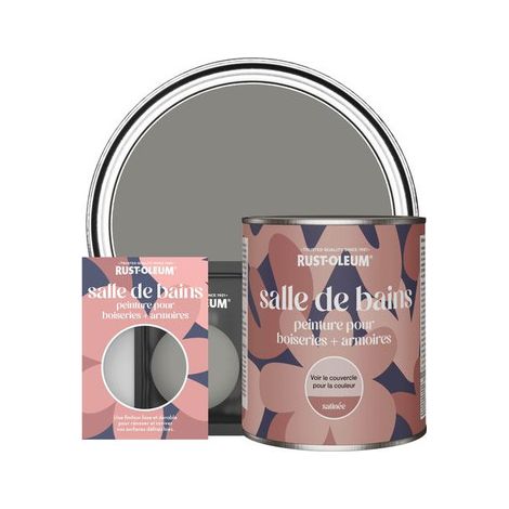 Peinture pour Boiseries & Armoires de Salle de Bains, Finition Satinée - Béton (1/2)