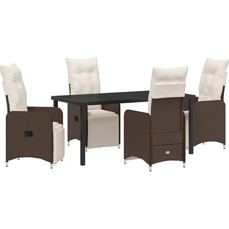 Maison Exclusive - Garten Essgruppe 5 pcs Braun Poly-Rattan (1/5)