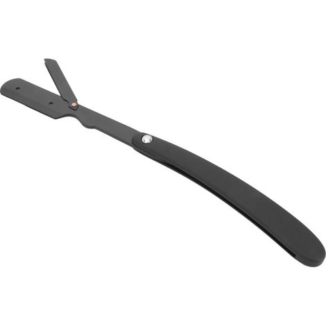 Rasoir droit professionnel pliable pour barbier - Manche noir avec finition premium (lame vendue séparément) (1/5)