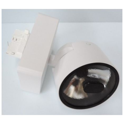 Projecteur LED 20W blanc Ø 134mm pour rail monophasé 3 allumages 3000K 978lm 230V 9° IP40 Zeno MEDIUM NSP TARGETTI 1T5353EL (1/3)