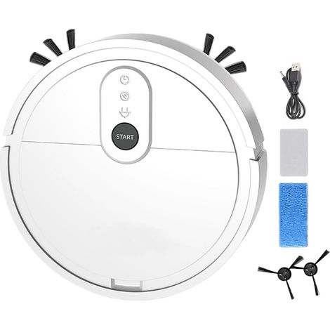 Robot Aspirateur Nettoyeur Automatique Mini Intelligent Rechargeable Robot Aspirateur Automatique pour Maison Sols Durs Poils d'Animaux (1/5)
