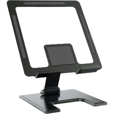 Soporte para tablet plegable, ajustable y antideslizante, ahorra espacio, ofrece un soporte estable y es un accesorio universal de metal para tablet/teléfono de escritorio - color negro. (1/5)
