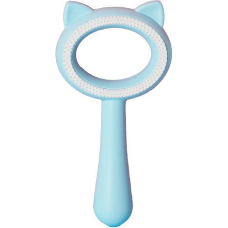 Brosse d'épilation pour animaux de compagnieGrattoir à poils de chat et de chienNettoyant pour poils de chienProduits pour animaux de compagniePeigne à poils de chat double face, oreilles de chat,bleu (1/5)