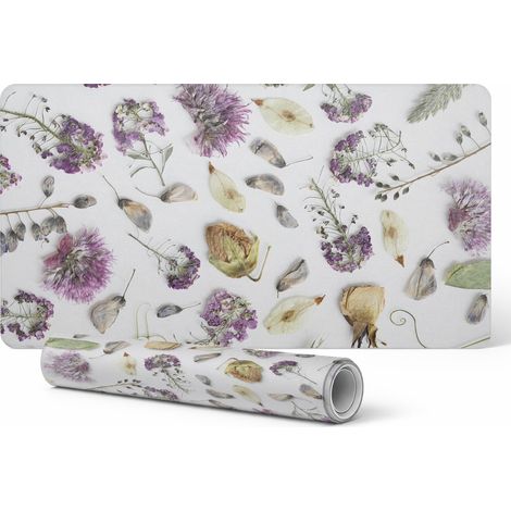 Alfombrilla protectora de escritorio con estampado de flores secas tipo puzzle, 120 x 60 cm.