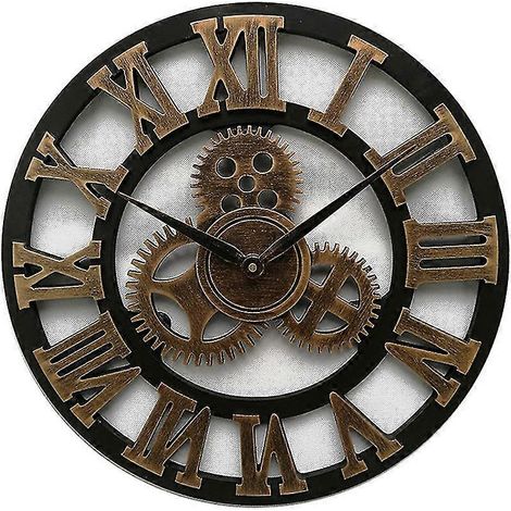 Holz-Wanduhr, Vintage-Uhr, US-Stil, Wohnzimmer-Wanduhr, modernes Design, Heimdekoration (1/5)