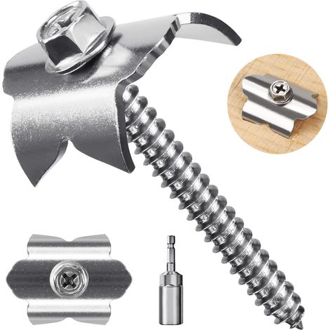 Clôture en Acier Inoxydable, 200pcs Crampillon pour Cloture 4cm Pinces de Fixation pour Clôture Réparation Poteaux Portail Ferme Bois, Crampon Acier avec Fil Métallique Tressé Adaptateur M8 (1/5)