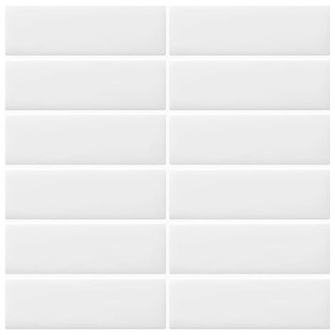 Carreaux muraux autocollants blancs pour dosseret de métro, pour cuisine et salle de bain, 10 feuilles (12" × 12") (1/5)