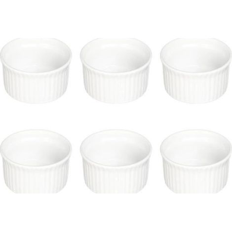 Lot de 6 Ramequins Ronds'"Céramique' " 9cm Blanc (1/2)