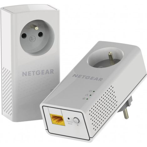 Netgear – Prise CPL Gigabit Ethernet 1000 Mbit/s – 1 port LAN – Plug and Play – Câble RJ-45 inclus – Lot de 2