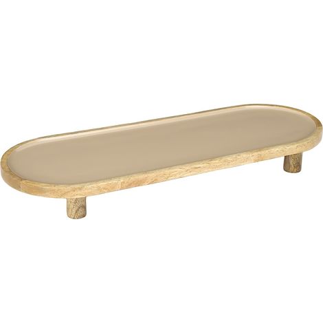 Plat de Présentation Uni en Bois "Dune" 50cm Beige