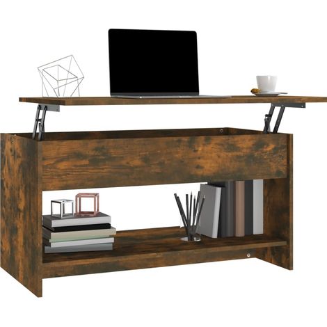 Table basse Chêne fumé 102x50x52,5 Bois d'ingénierie