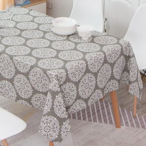 Rechteckige Tischdecke in Leinenoptik waschbar ölabweisend fleckenabweisend pflegeleicht für drinnen und draußen Garten Esszimmer Partys und 120 120 (1/5)