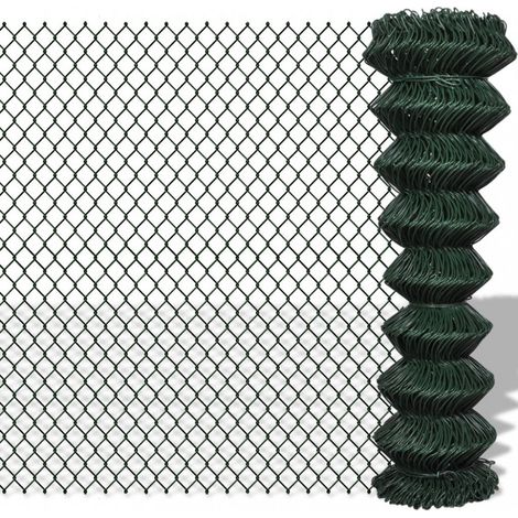 Maschendrahtzaun Stahl 1,5x25 m Grün vidaXL (1/5)