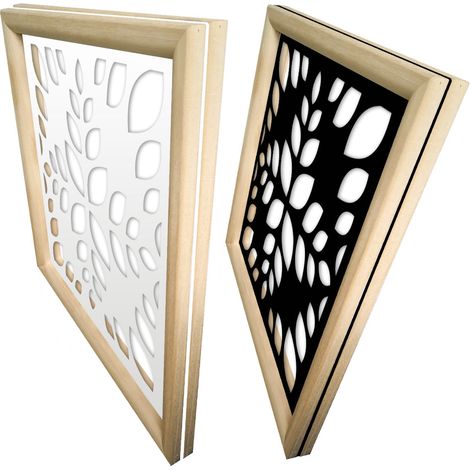 LEAVES - Moduli Decorativi in Legno e PVC - Colore: bianco - Misura: 73x73 cm (1/4)