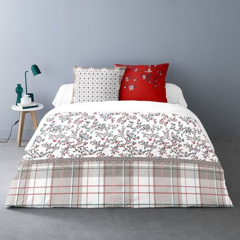 Housse de couette 200x200 + 2 taies flanelle 100% coton
