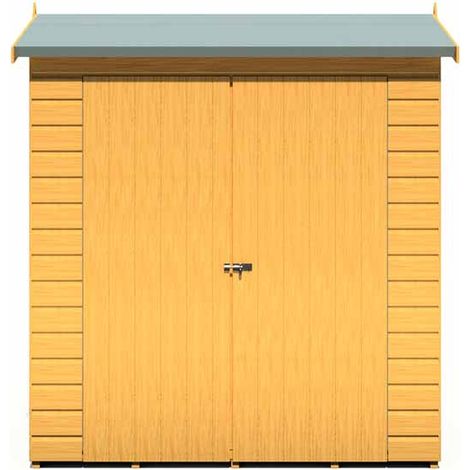 Lewis 4 x 6 Feet Double Door Reverse Apex Style Shed - L191.4 x W136 x H204.3 cm