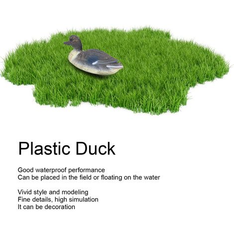 Pato decorativo de plástico, pata blanca grande, impermeable, de 34,5 cm, para jardín, estanque y como decoración. (1/5)