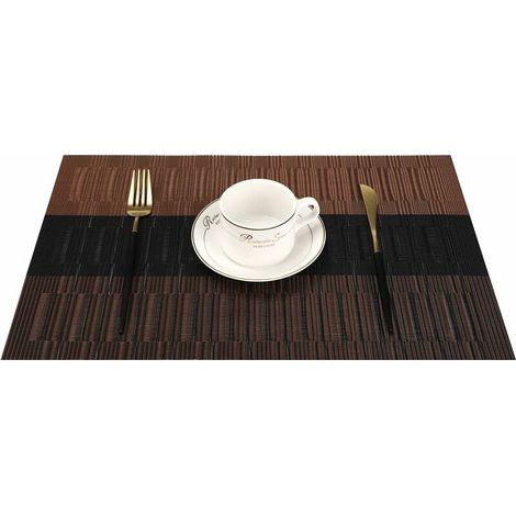 Lot de 6 sets de table lavables en PVC, antidérapants, résistants à la chaleur et faciles à nettoyer. (1/5)