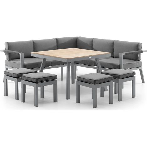 Set di mobili da giardino moderni grado II zumm in alluminio grigio Homms (1/5)