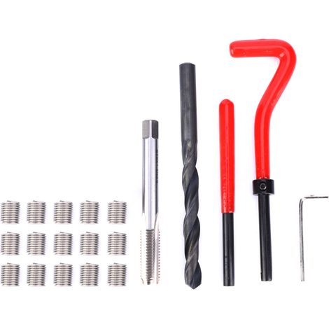Kit de réparation de filetage 20 pièces M9x1,5 en acier inoxydable, jeu de tarauds pour la réparation de filetages femelles (1/5)