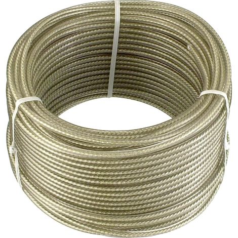1 Câble En Acier 3 Mm, Revêtement Plastique, Insert 1 Mm, Charge 36 Kg, Usage Bâtiment (1/5)