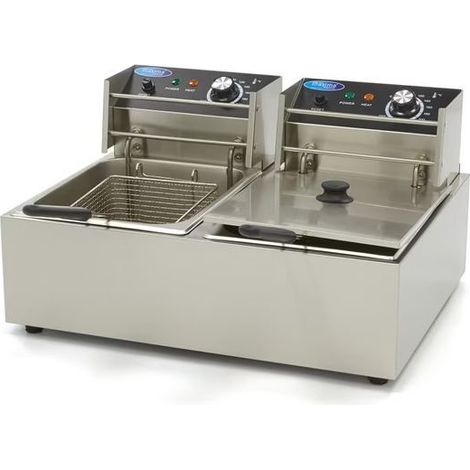 Friteuse double - Électrique - 2x6 litres - 2 paniers - Zone froide - Maxima (1/5)
