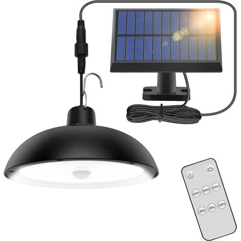 Solar-Außenleuchte, 78 LEDs, 4 Modi, Solar-Hängeleuchte mit Bewegungssensor, Fernbedienung, 360° verstellbarem Solarpanel, IP65 wasserdicht, für Garten und Camping – TRI (1/5)