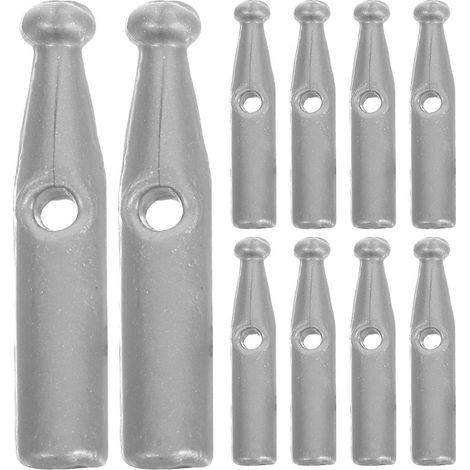 Set mit 10 Ersatz-Schirmspitzenperlen, Kunststoff-Schirmspitzenperlen, Bürstenabdeckung – 2,50 x 0,30 x 0,30 cm – Grau (1/4)