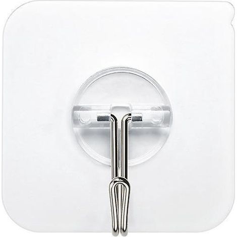 Lot de 6 Crochets Autocollants Transparants, Charge Jusqu'à 5 kg, Patères Sans Perçage pour Salle de Bain, Cuisine, Mur, Porte, Plafond et Serviettes (1/5)