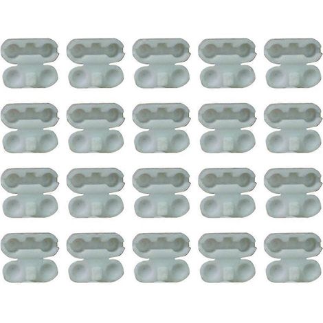 50 clips de rechange pour chaînette à billes de store vertical, en plastique, style romain (blanc)-1.7x0.7cm-White (1/3)