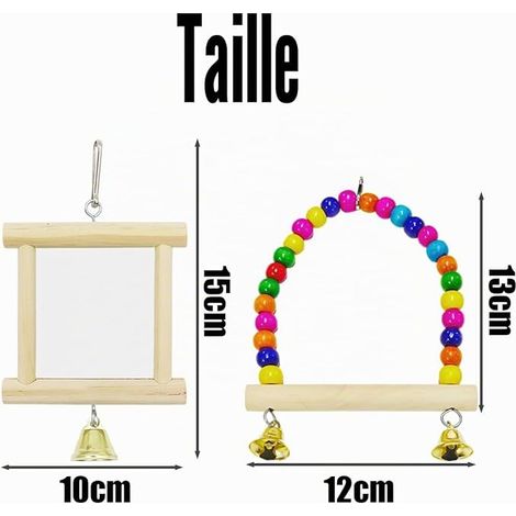 Mini Miroir Et Mini Balançoire Jouet Oiseau Jouet Animal De Compagnie Fournitures Animaux De Compagnie Oiseau (1/4)