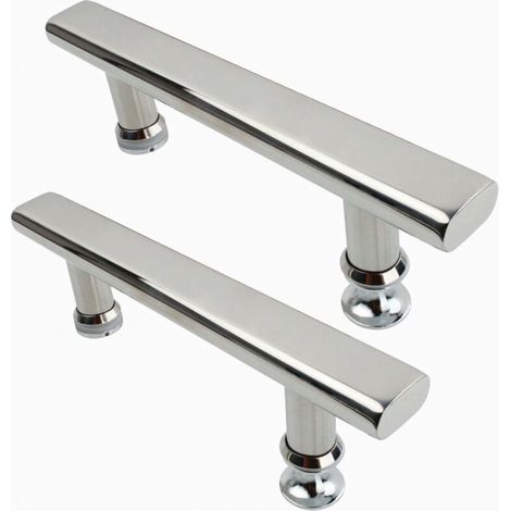 2 Poignees Porte Douche Acier Inox 145mm Cuisine Salle Bain (1/5)