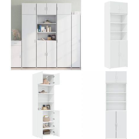 vidaXL Armoire de rangement blanc 70x42,5x225 cm bois d'ingénierie (1/5)