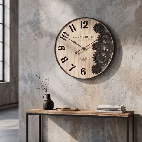 Reloj de pared 60 cm Magnus Madera y Negro (1/5)