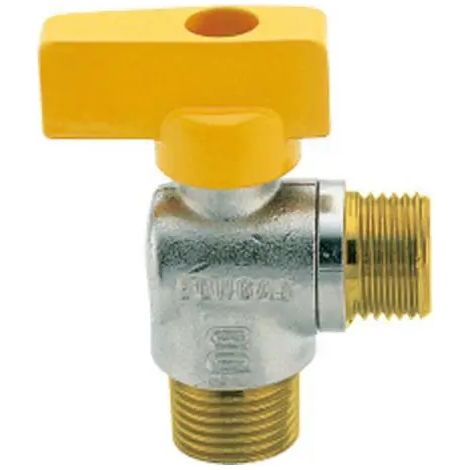 Rubinetto gas a squadra con leva 1/2" maschio/maschio enolgas