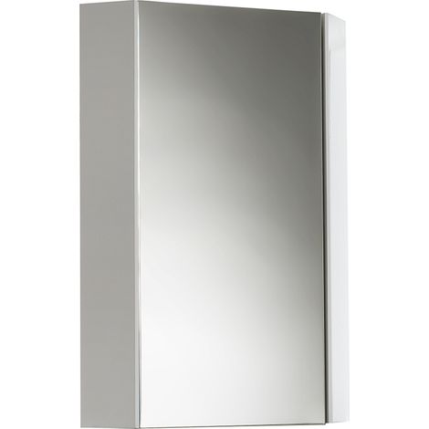 Milano Lurus White Wall Mounted Bathroom Mirrored Corner Cabinet - 650mm x 459mm (1/5)