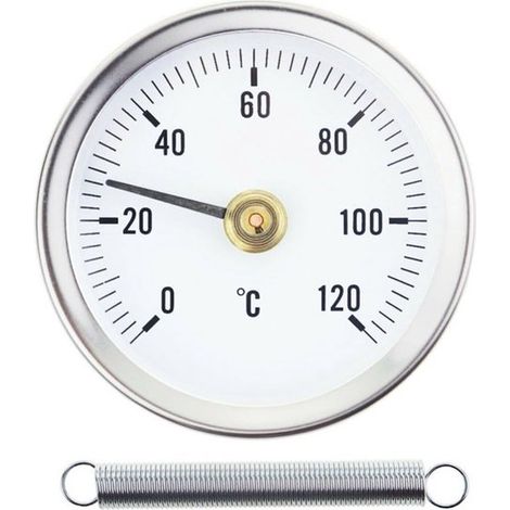 Rohrschellen-Thermometer für Heizungs Lüftungs und Klimaanlagen 0 120 C Bimetall-Thermometer zur genauen Warmwasserüberwachung in Heizsystemen 63