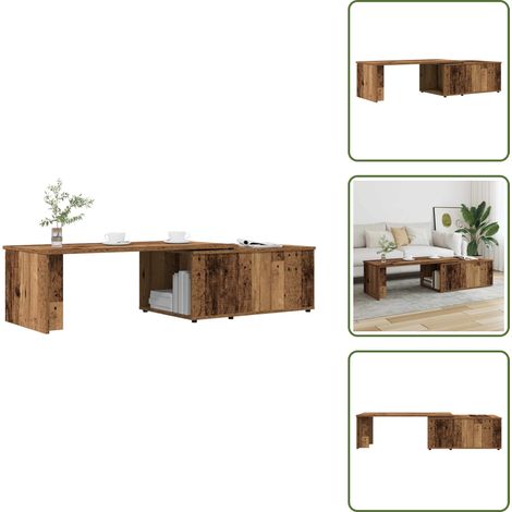 vidaXL Table basse vieux bois 150x50x35 cm bois d'ingénierie (1/5)