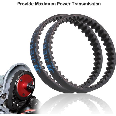 Courroies d'entraînement de Transmission de remplacement, 132mm, 2 pièces, pour VS4-10 Axial SCX10 II III RC, mise à niveau de voiture, pièces de bricolage (1/5)