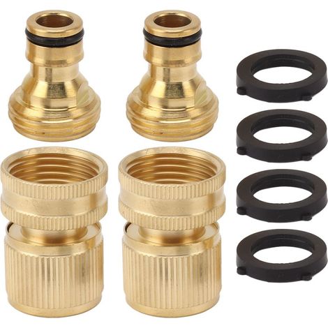 Toivize-Raccord rapide laiton 3/4" - Connecteur tuyau arrosage - Lot de 2 mâles/femelles - Anti-fuite robuste (1/5)
