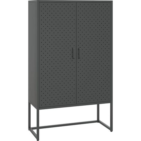 Maison Exclusive - Credenza Alta Antracite 80x35x135 cm in Acciaio (1/5)