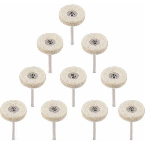 10Pcs Roue de polissage 25mm Laine Feutre Polissage Roues Foret Grinder Roues Brosses Outil Rotatif Avec Poignée (1/5)