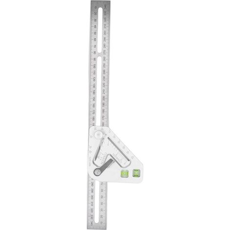 Règle triangulaire en bois flexible avec niveau à bulle pour menuiserie argentée
