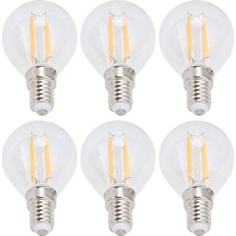 Vintage G45 E14 Glühbirnen, klar, 6 W, 220 V, warmweiß, dekorative Lampe, 6er-Pack für Kronleuchter (1/5)