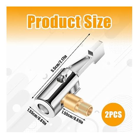 Embout Gonfleur Pneu Voiture 8mm en Laiton Adaptateur de valve de pneu de voiture, Embout pompe vel pour Pompe à Air Auto Moto Vélos Ballon (1/4)