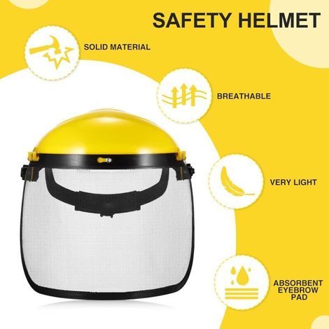 Visière de Visage, Tondeuse d'herbe de Jardin Casque de Protection Faciale Chapeau de Protection de Sécurité Protection des Yeux Visière de Couverture Faciale (1/3)