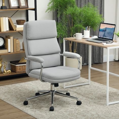 Fauteuil de bureau, chaise de bureau ergonomique avec hauteur réglable, fonction de bascule, 62 x 73 x 105-113 cm, gris