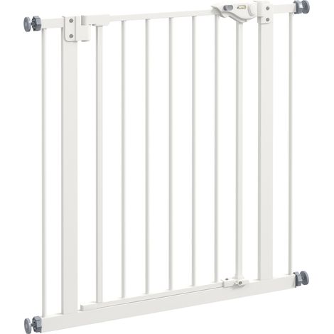 Barriera di sicurezza per cani 74-80 cm, metallo bianco, senza forature, HOMVRA (1/5)