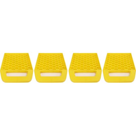Lot de 4 cales antidérapantes et résistantes aux intempéries pour crics de camping-car, caravane et remorque (jaune). (1/5)