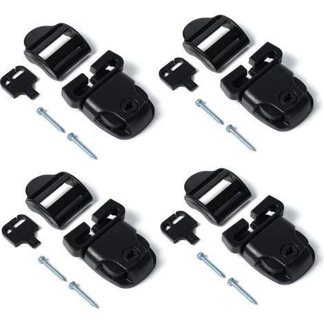 4 Loquet de Couvercle de Spa, Kit de Réparation de Loquet de Couverture de Bain à Remous de Remplacement avec Clé et vis Accessoires (1/4)